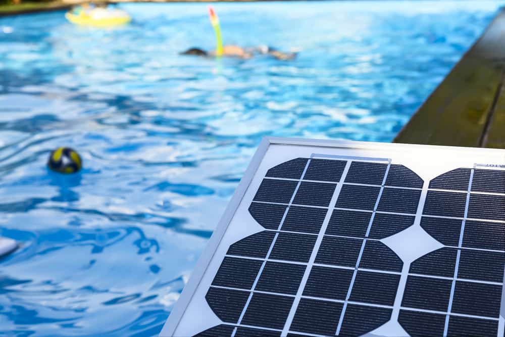 photovoltaic solar panel for heating water in the children's pool